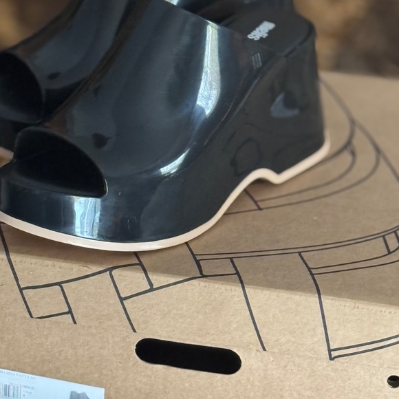 Platform Mules Black Patent vegan - Picture 11 of 11